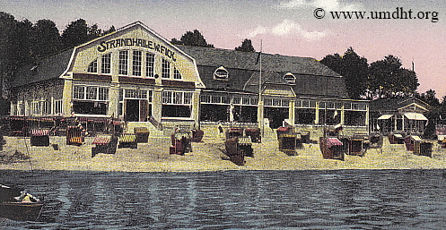 Die Strandhalle . W. Fick in Gr�mitz um das Jahr 1914.