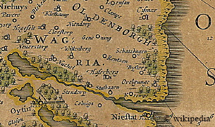 Ducatus Holsati� nova tabula - Teilausschnitt vom Herzogtum Holstein - von 1645  -  F�r eine Gesamtdarstellung der Karte klicken Sie bitte auf das Bild.