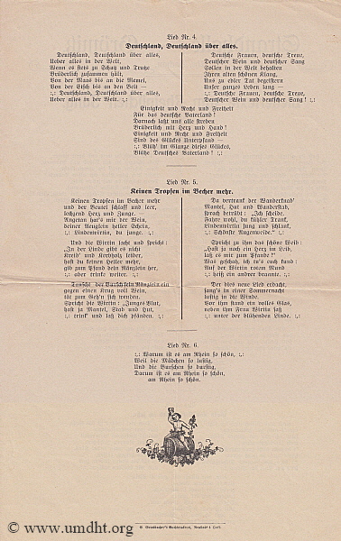 Strandhalle - Groemitz von Chr. Sachau Liedertexte zum Rheinischen Sang - Rueckseite