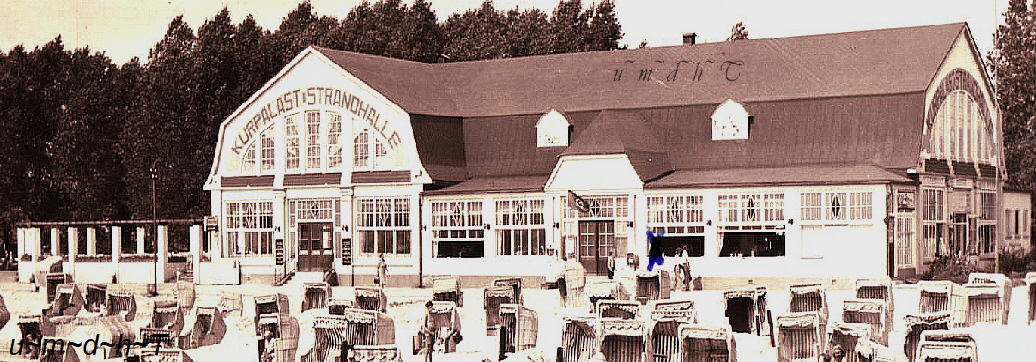 Der Kurpalast - Strandhalle von der Seeseite aus betrachtet um das Jahr 1941.